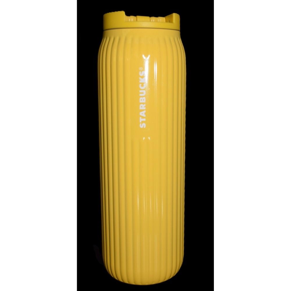 Starbucks Tumbler Unisex 16oz Yellow Excellent Ribbed Pleated 2023 Cup